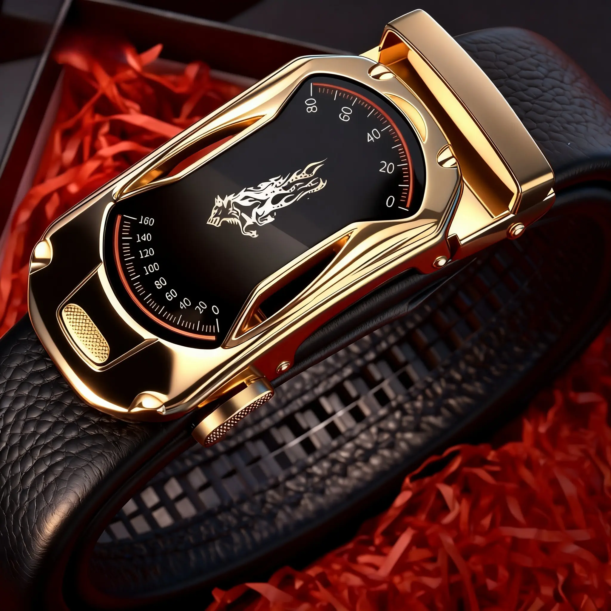 Premium Cowhide Leather Belt for Men - Exact Fit Adjustable Ratchet Belt with Automatic G Buckle, Luxury Dress & Casual Jeans Belt