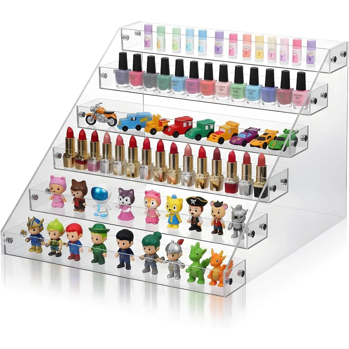 6 Tier Clear  Display Shelf, Risers Display Stands,Perfume Organizer,Cupcake Stand,Tiered Display Stand,Sticker Display, Card Stands For Display, Card Display Stand, Figure Display,  Rack