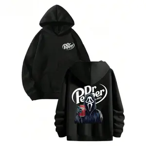 Dr.Pepperr Ghost Face Horror Street Double-Sided Hoodie, Dr.Pepperr Men's and Women's Hoodie, Spring Hoodie, Comfortable, Autumn and Winter Long-Sleeved Hoodie Double-Sided Printed, Fashionable Casual Wear, Couple Matching Clothing, Christmas Gift