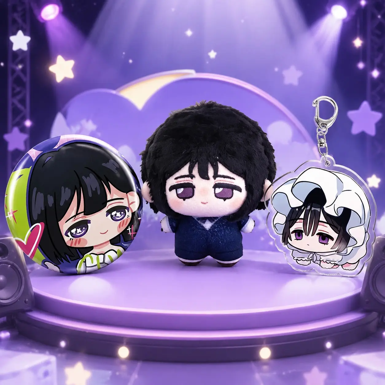 3count, 2026 New Alien Stage  10cm/3.93in kawaii till anime plushie set, Contains a stuffies plush toy, a badge, a keychain, Cute shape and Soft touch, Backpack pendants, Bedroom decorations, animation peripherals, Birthday gift for her/him.