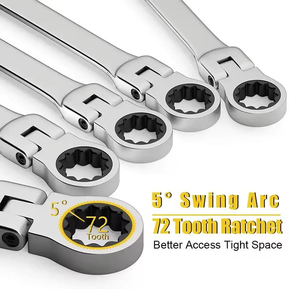 Ratchet Wrench Open End Double Head Spanner Tool Fast Labor Saving Hand Tool for Repair