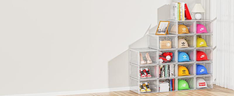 Hat Organizer Box, 6 Boxes for 40 Pack Hats, Upgrade Harder Solid Plastic Hat Organizer for Baseball Caps, Clear Hat Storage with Magnetic Door, Hat Rack, Hat Holder, Hat Case, Hat Box, White Hat Organizer Box, 6 Boxes for 40 Pack Hats, Upgrade Harder Solid Plastic Hat Organizer for Baseball Caps, Clear Hat Storage with Magnetic Door, Hat Rack, Hat Holder, Hat Case, Hat Box, White