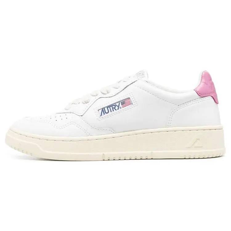 Women's AUTRY Leather Lace-Up Round-Toe Low-Top Fashion Trainer - White Athletic Casual Footwear, Official House White Maison Mihara Trending Shoes