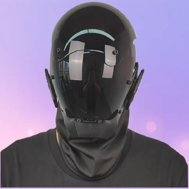 Cyberpunk 2077 Black Mask CS Game Full‑Face Mecha Mask Halloween Adult Prop Headgear