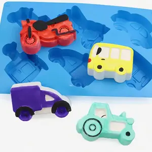 Silicone Mold with 6 Shapes for Soap Molds, Candle Crafts, DIY Plaster Decoration, Resin Casting, Cars, Airplanes, Motorcycles