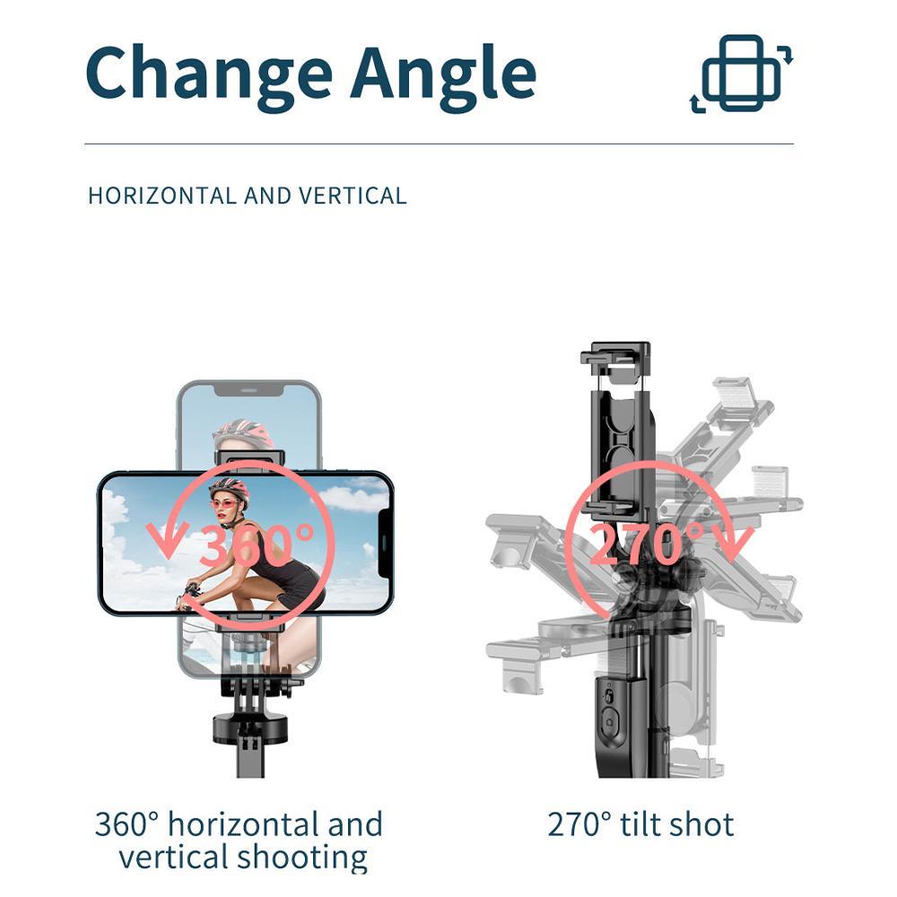 Rotatable Wireless Selfie Stick Tripod with Remote Control, Retractable Phone Tripod Stand for iPhone, Samsung Galaxy and GoPro Action Cameras, Camera Accessories