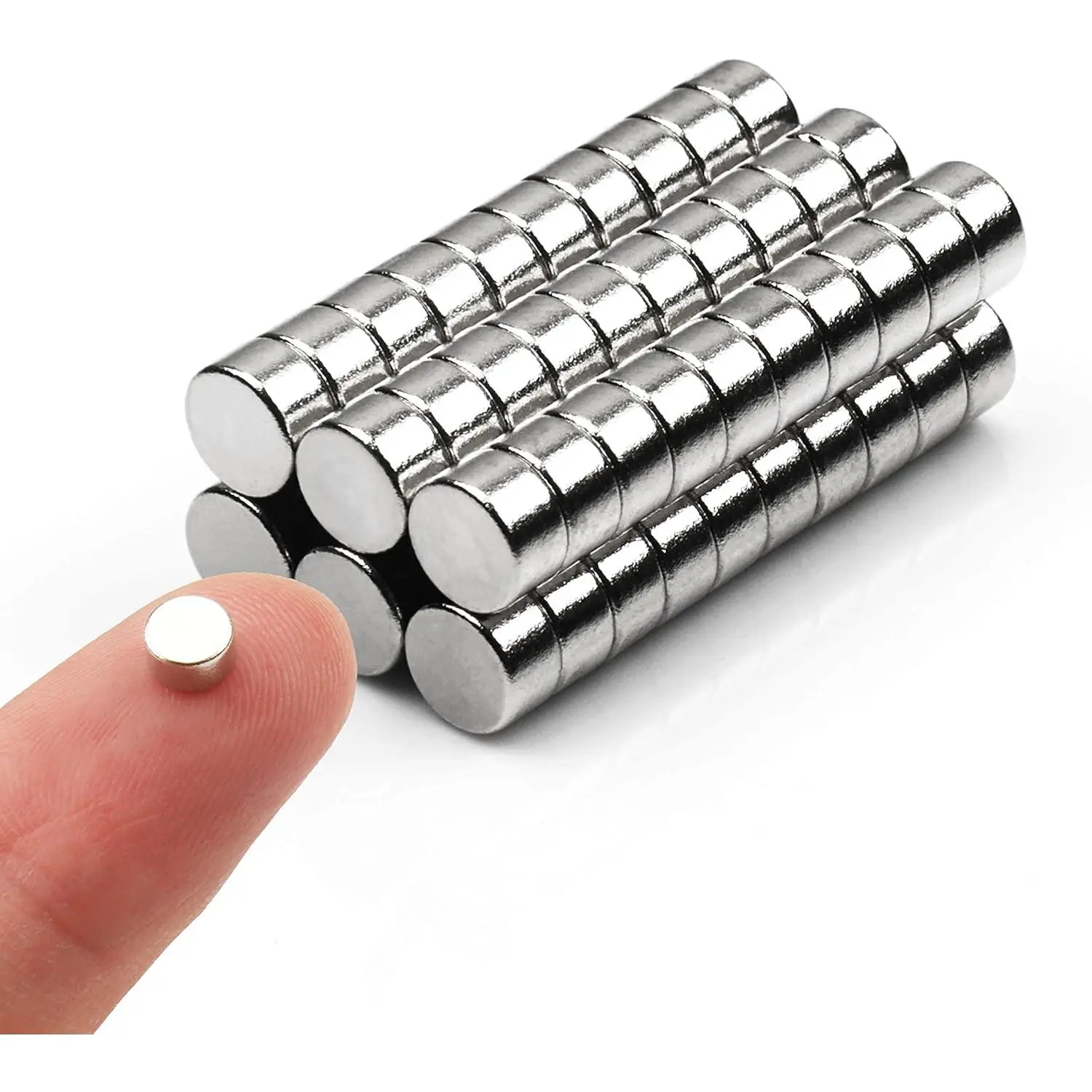 60Pcs Small Round Cylinder Magnets, Tiny Mini Magnets for Refrigerator, Whiteboard, Office and DIY Craft Projects