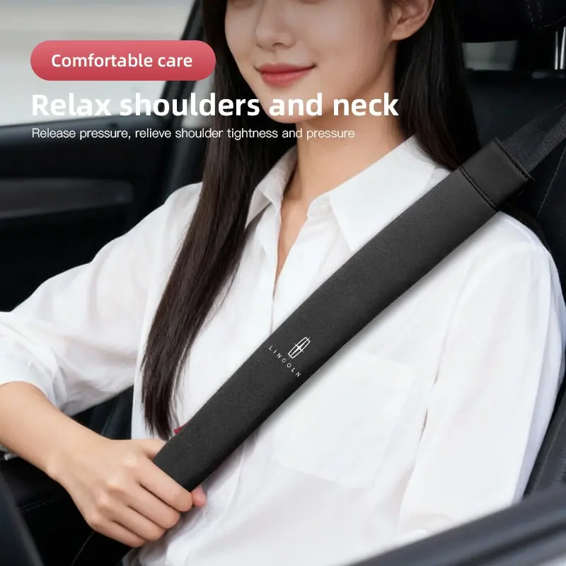 2Pcs Car Seat Belt Cover Shoulder Protector Auto Accessories For Lincoln Navigator Continental Nautilus Aviator MKZ MKX MKC MKT MKS Corsair Mark E