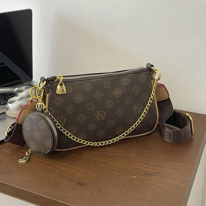 Classic Two-In-One Mahjong Bag, 2026 New Trendy Versatile Vintage Bag, PU Leather Bag, Fashionable Patterned Bag, Floral Underarm Bag, Single Shoulder Crossbody Chain Bag, Casual Trendy Bag