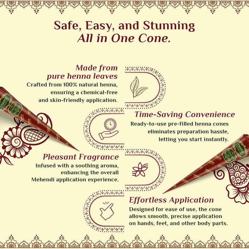 3pcs Henna Paste Temporary Tattoo Paste Waterproof Half-Permanent Henna Body Art Template, Ideal for Temporary Tattoos, Henna Designs