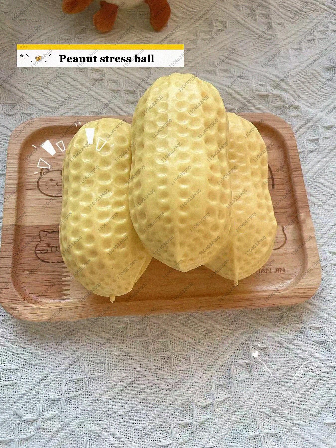 Peanut Stress Ball Crunchy Squeeze Ball Squishy Toy Buttery-Soft Feel Fidget Toy ASMR Sensory Anti Stress Toys for Kids & Adults