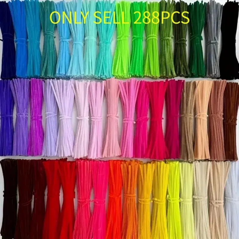288pcs 48-color mixed DIY craft materials pipe cleaners, encrypted and versatile flower bouquet gift, DIY Flower Decor DIY Kit, Handmade Crafts, Diy Craft Supplies