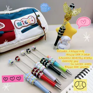 5 Pack Gravel Heart Beaded Pens, Customizable DIY Holiday Gifts for Office Workers, Students, Teachers & Medical Staff
