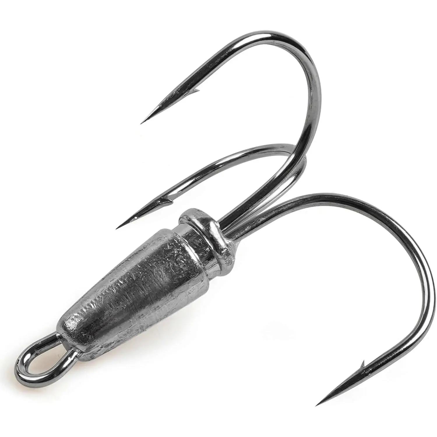 Snagging Hooks Weighted Treble Hooks, 6 count Bunker Snag Fishing Hooks