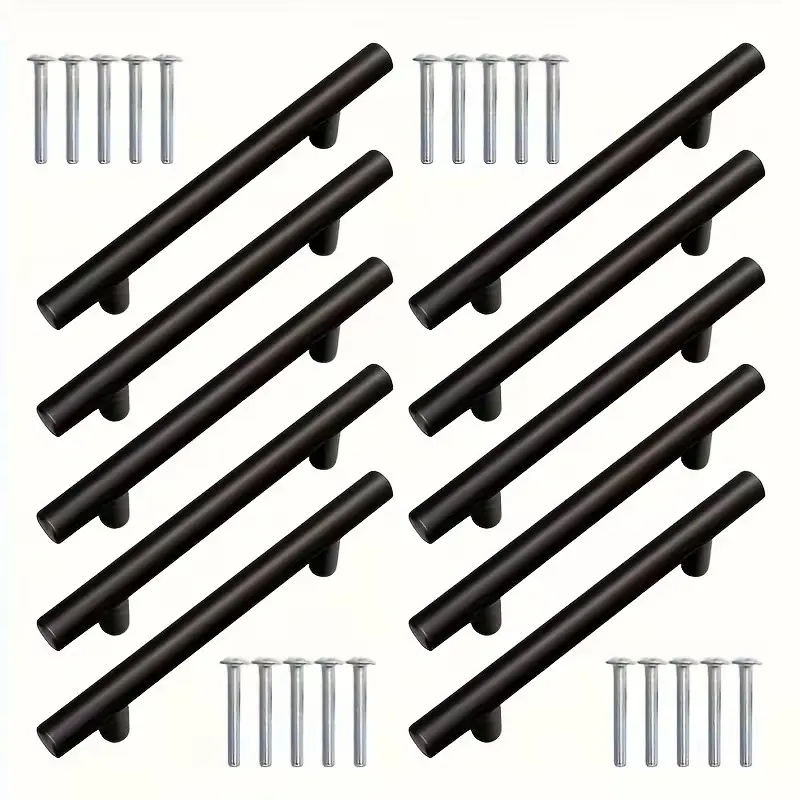 10-Pack Stainless Steel Tubular Handles, 15cm Total Length, 9.6cm Center Distance, Modern Kitchen Drawer Pulls, DIY Furniture Upgrade Kit