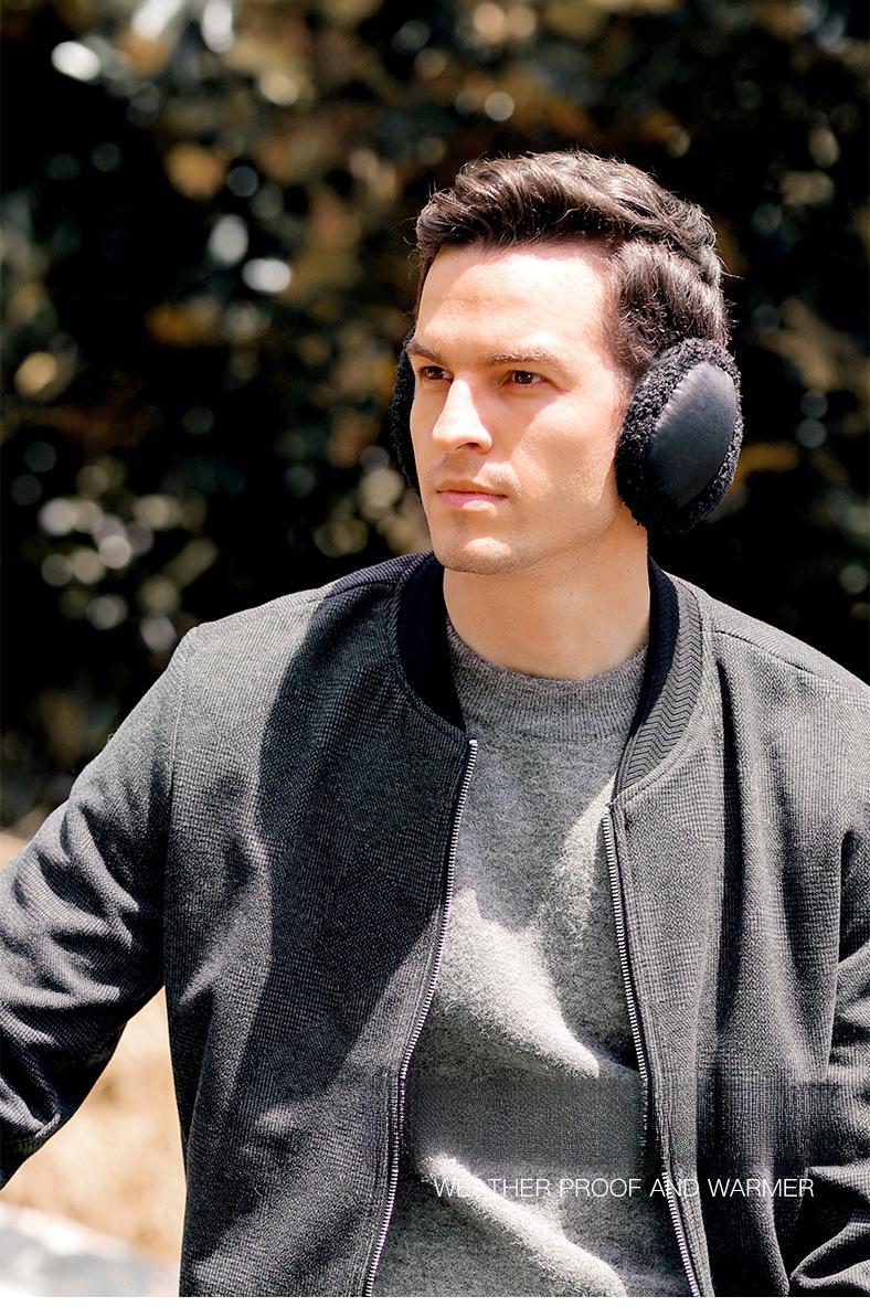 Rear-Wear Polar Fleece Ear Muffs for Men Foldable Winter Ear Protection Windproof Behind-the-Head Design All-Weather Commute & Outdoor Essential Stylish Gift