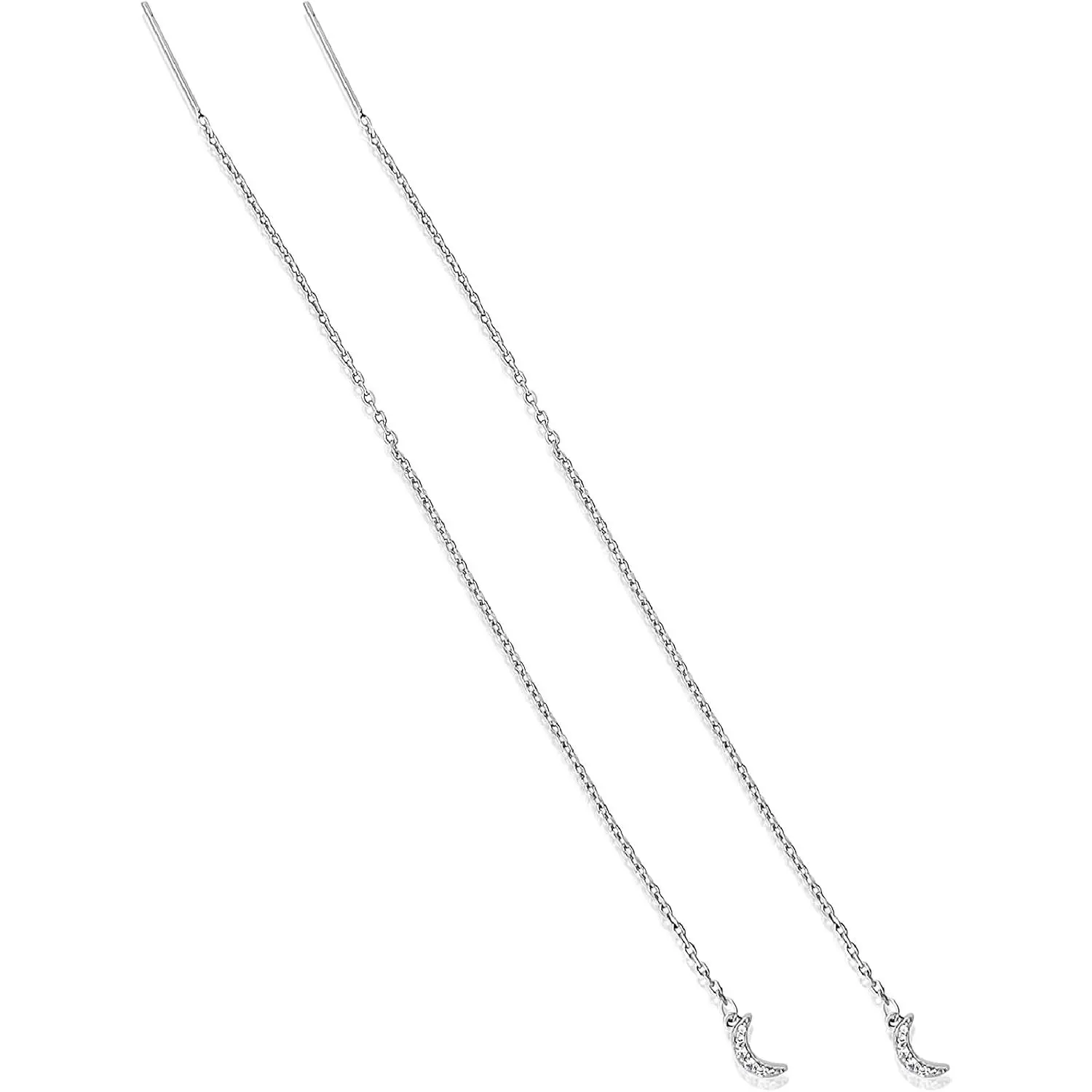 Dipped Threader Earrings for Women, Pull Through Long Chain  Dainty Drop Earrings, Lightweight Fashion , Versatile Everyday Wear,