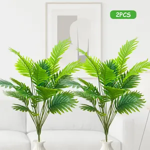 Realistic Tropical Palm Tree Artificial Plants 2 Piece Set, DIY Assembly, Durable Plastic Leaves, Modern Design, Indoor Outdoor Decor