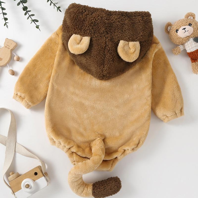 Baby Boys Girls Animal Costume Flannel Rabbit Costume Role Play Hooded Long Sleeve Pajamas Rompers Cosplay Jumpsuits Baby Costumes Cute Animal Outfit Funny Monster Costume Gift