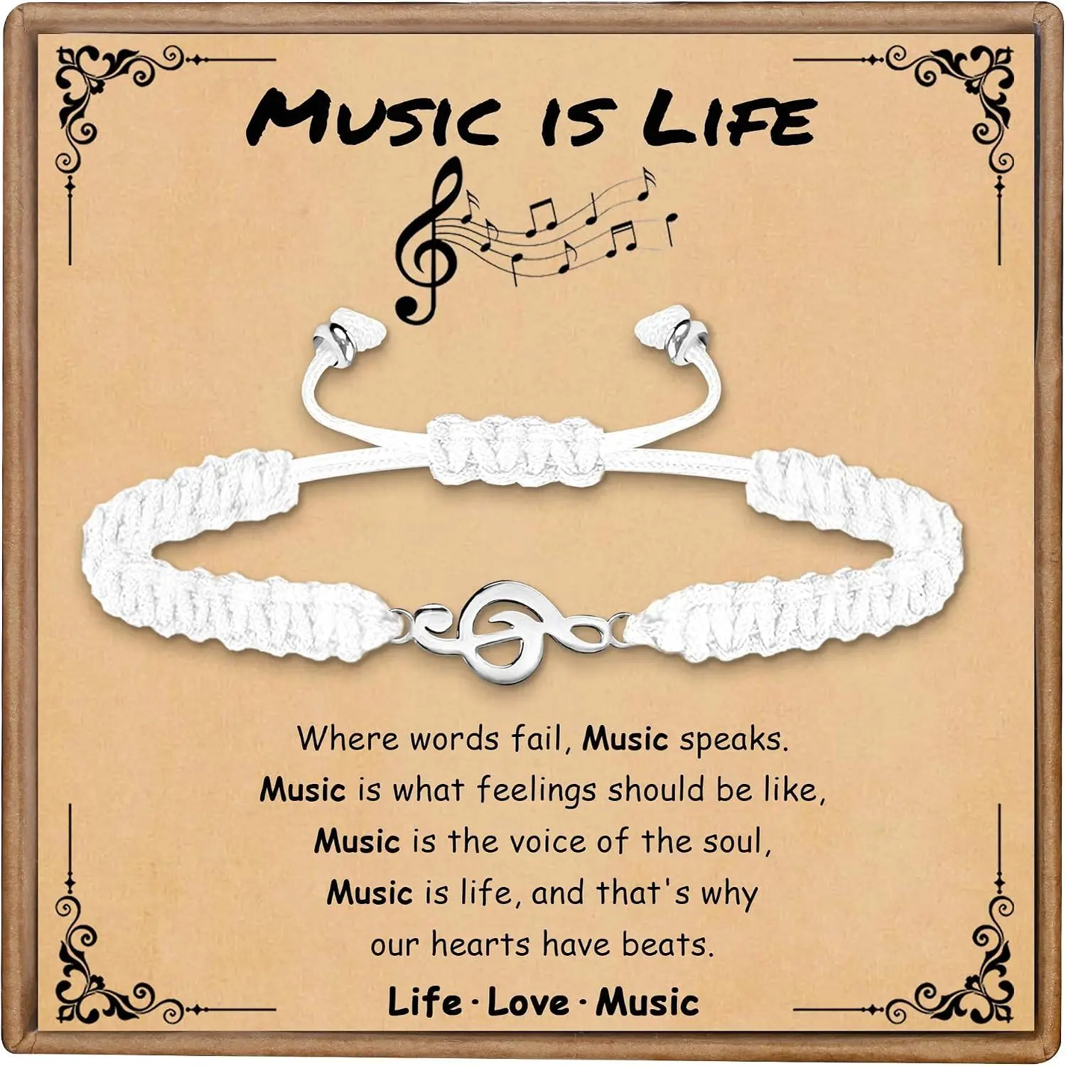 Gifts for Women Men Teacher  Note and Guitar Bracelet