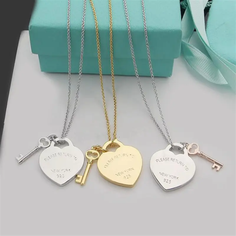 LovedenT brand heart pendant necklace for women, fresh and stylish, versatile collarbone chain with a unique design, niche neck accessory