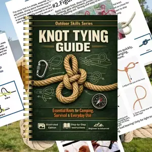 Outdoor Survival Knots Book with Step-By-Step Diagrams, Camping Survival Plan Guide, Essential Gear for Wilderness Adventures