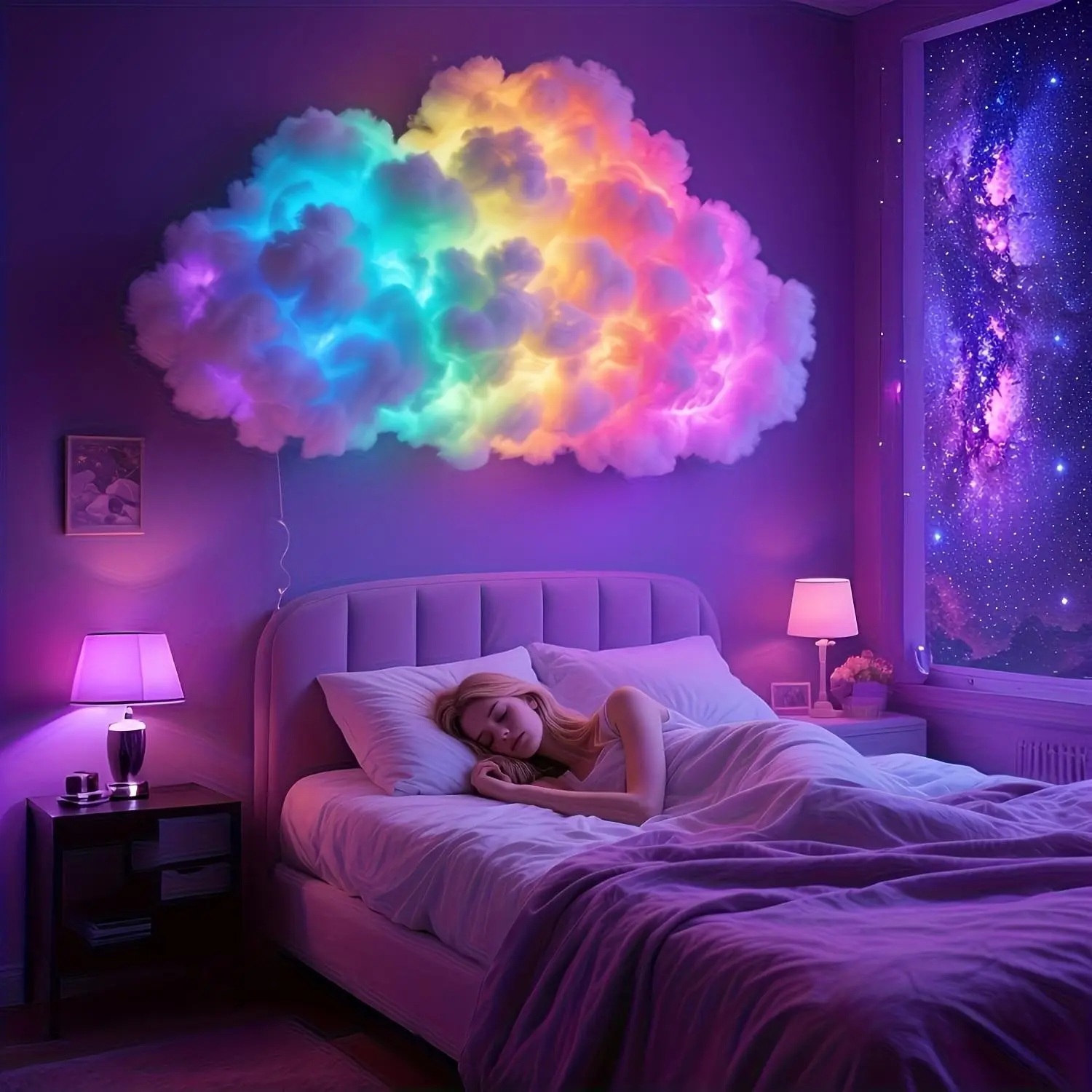 LED Thundercloud Light Strip Night Lamp, Music Sync USB Powered Dynamic Lighting, DIY Assembly, Party Holiday Decor, Bedroom Game Room Hotel Coffee Shop Gift