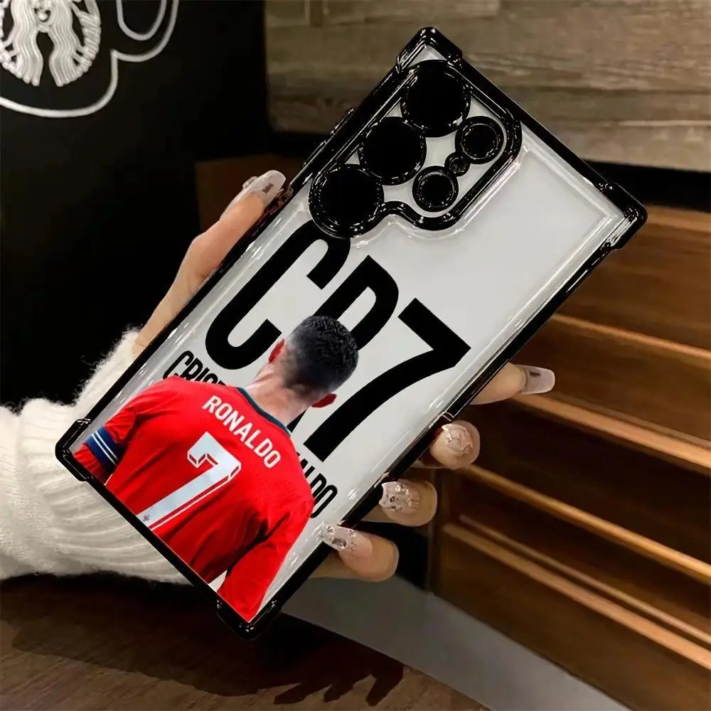 SU!R-Ronaldo'S CR7 Phone Case Is Compatible with for Samsung S26 S25 S24 S23 S22 Plus Ultra iPhone 17 Air 16 15 14 13 12 11 Pro Max Plus , Featuring a Transparent Soft Back Cover for Drop Protection Colorful Cellphone Casing., Animal, Resistance, Personal