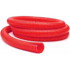Colored Split Wire Loom Tubing 1" 25 Feet Red, Durable Polyethylene Corrugated Cord Conduit Cover, Automotive Wire Protector