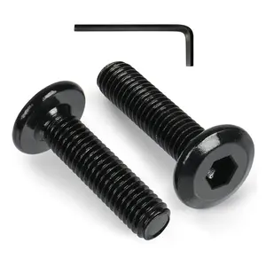 60pcs M6-1 X 20mm Flat Head Hex Socket Screws, Full Threaded Metric Bolts with Hex Wrench, Ideal for Furniture Assembly, Pumps, Lamps