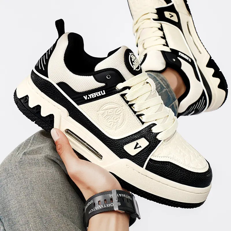 Bdhjydb Unisex Classic Low-Top Sneakers - PU Leather Lace-Up Athletic Casual Shoes with Synthetic Fabric, PU Sole for All-Seasons Comfort, Athletic Casual Sneakers