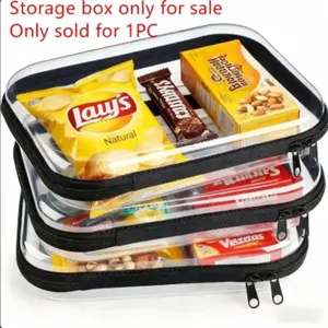 Pet Transparent Storage Box, Snack Clothing Cosmetics Toy Organizer, Zipper Hard Shell, Multi-Use Sorting Container, Durable Design