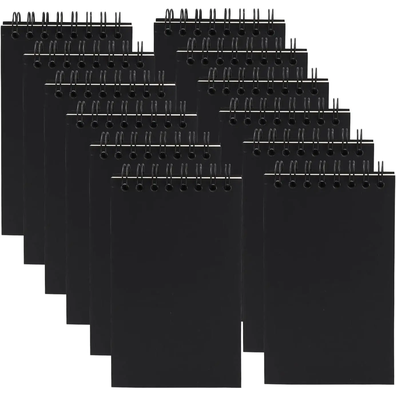 12 Pack Pocket Notebooks, 3x5 Small Notepads, Mini Spiral Notebooks, 60 Sheets/120 Pages,Lined College Ruled Paper, Memo Pads for Home, Office, School or Travel (Black)