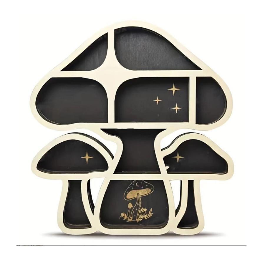 Wooden Mushroom Shaped Wall Mounted Storage Rack, Wall Mount Organizer, 1 Count Creative Wall Decor, Wall Decor for Home Living Room Bedroom, Home Decor, Shelves, Interior, Wooden Wall Shelf