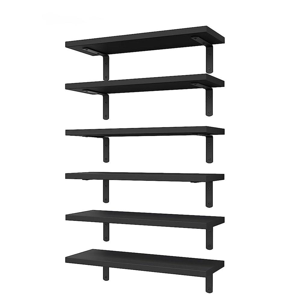 Creative Wall Mounted Shelf, 6 Counts/set Space Saving Wall Shelf, Wooden Wall Shelf, Floating Shelf for Home Living Room Bedroom Bathroom Decor