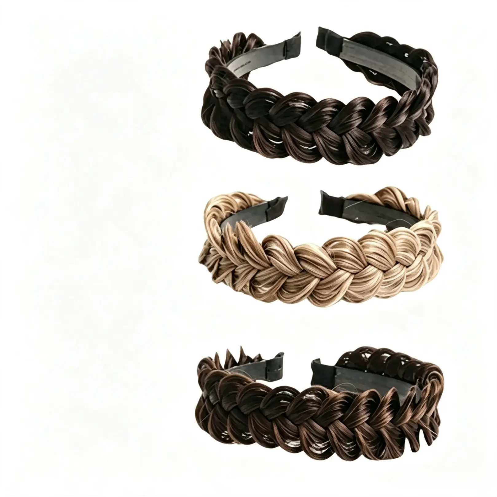 Women’s Synthetic Hair Twist Braid Headband Wig - Built-In Anti-Slipping Comb, Realistic Braided Design, Casual Wear Fashion Accessory for Daily Use