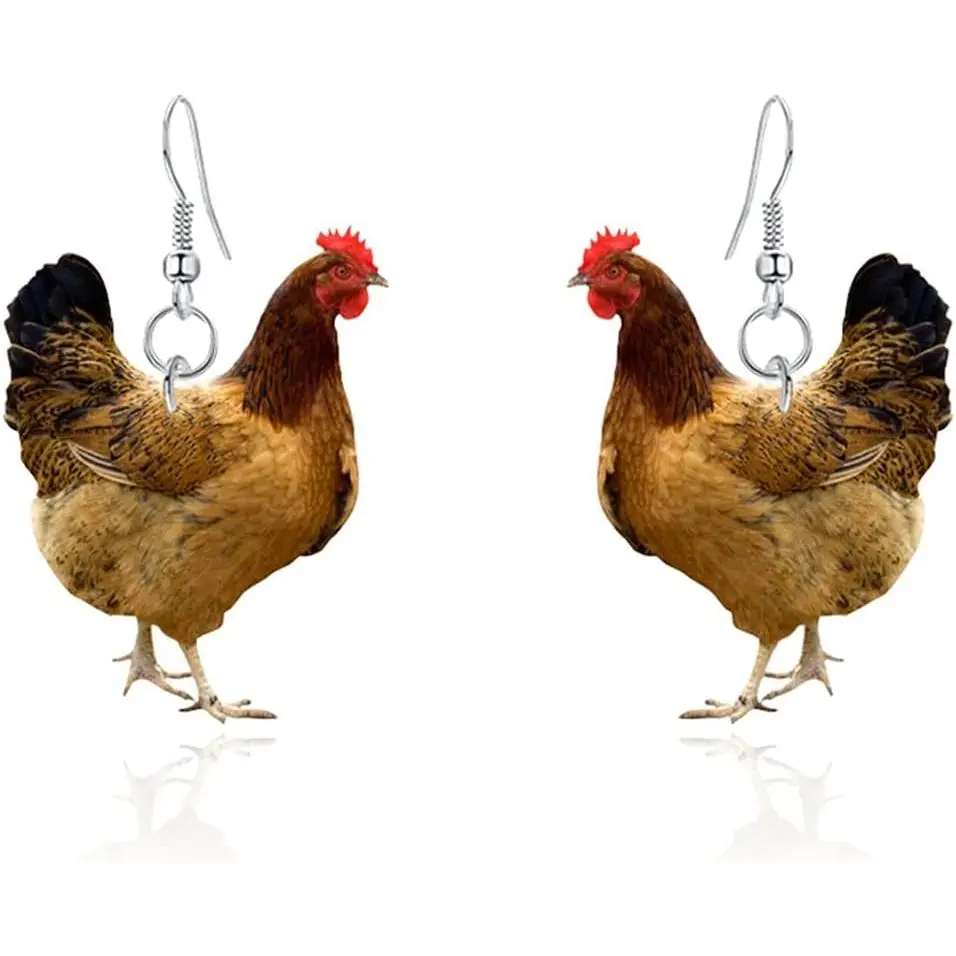 CHUNYANAN Unusual   Duck Chick Earrings for Women Fashion Print Statement Funny Earring Minimalism   (Chick Earrings)