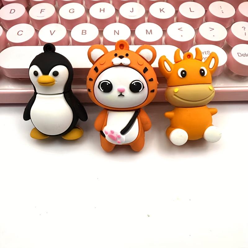 Cute Tiger Penguin Cow Cartoon Flash Drives Available in 4GB, 8GB, 16GB, 32GB 64GB 128GB Capacities., Memory Stick | Character Themed USB | Cute Aesthetic