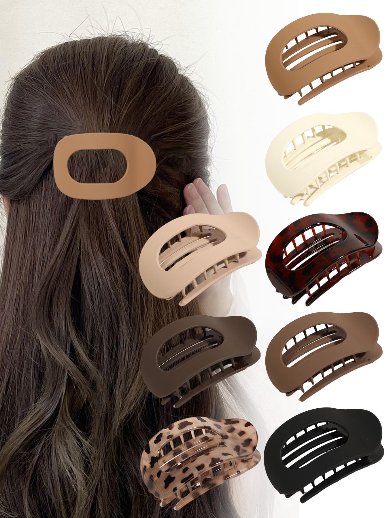 8-piece flat claw clip, matte large duck claw clip, Ponytail claw clip, strong fixing, suitable for women, thick hair, daily and formal occasions, durable, unisex claw clip