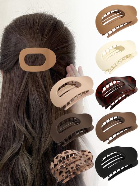 8-piece flat claw clip, matte large duck claw clip, Ponytail claw clip, strong fixing, suitable for women, thick hair, daily and formal occasions, durable, unisex claw clip