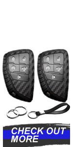 2pcs Compatible with Chevy Chevrolet Silverado GMC Sierra 1500 2500 3500 Smart 5 Buttons Key Fob Cover Case Key Chain Protector Keyless Remote Holder