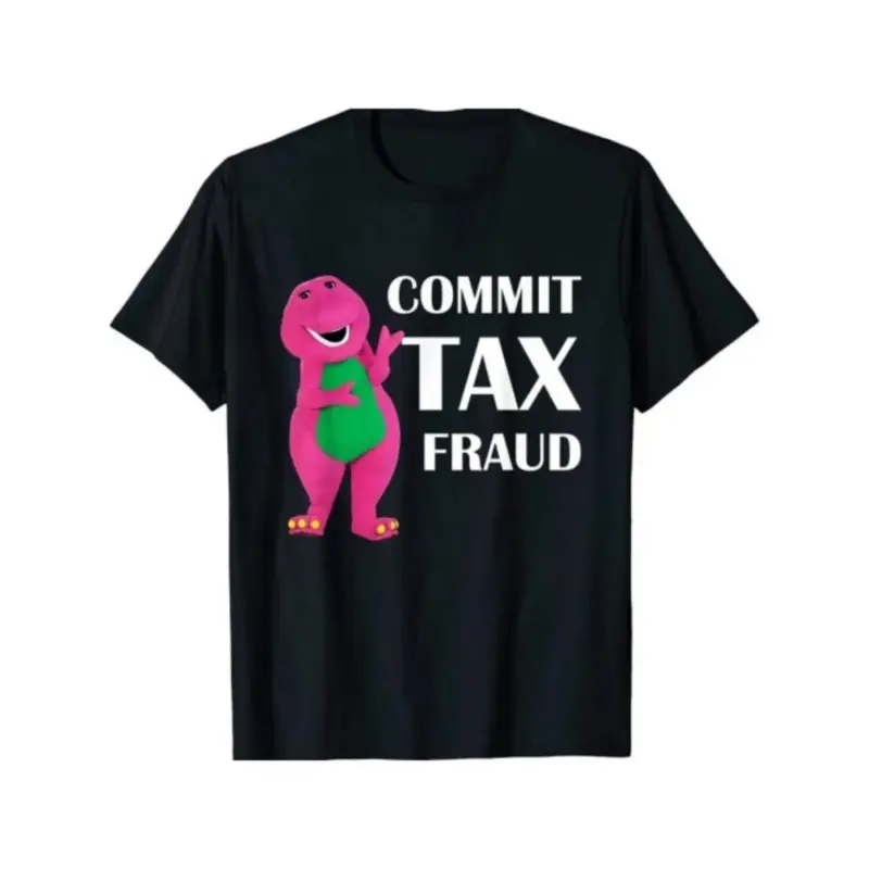 Unisex 100% Cotton Novelty Round Neck Shortsleeve Classic Fabric Sports Top - Funny 'Commit Tax Fraud' Graphic, Summer Casual Daily Wear T-Shirt