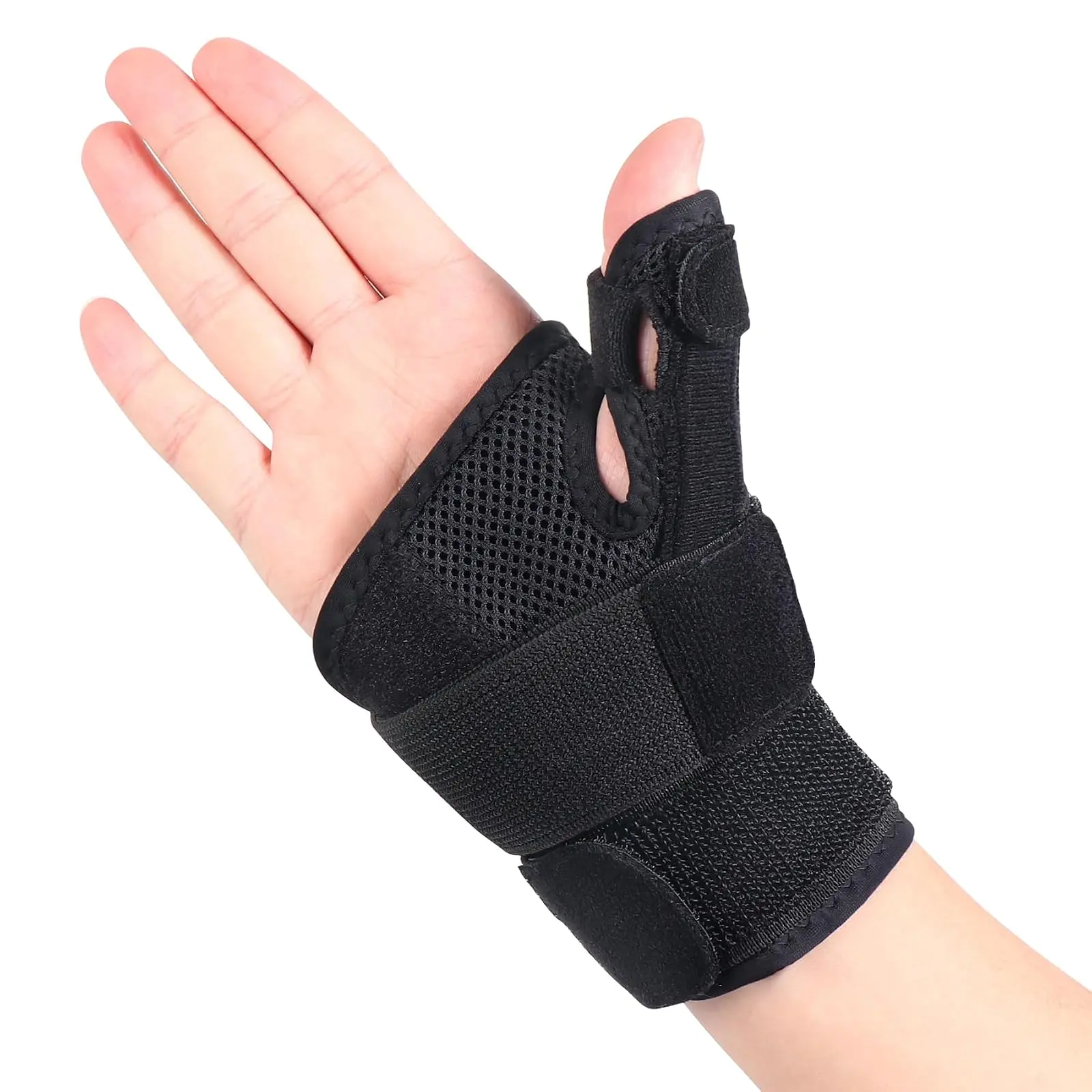 Spica Splint Brace Right Left Hand Women and Men, Wrist Support Strap with Soft Thumb Opening - Unisex Compression Wristband for Sports, Fitness Workout, Typing, Heavylifting, Adjustable Elastic Fit, Basketball Volleyball Gear An Armband Gift for Birthday