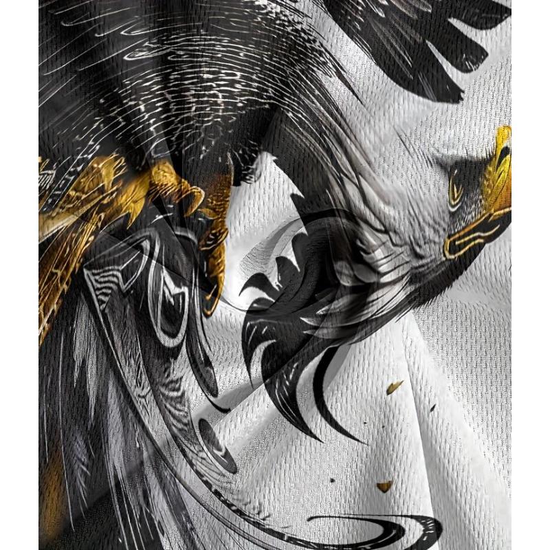 Boys' summer short-sleeve T-shirt and shorts two-piece set, cool eagle print, comfortable and breathable fabric, sporty casual wear, outdoor fashion outfit