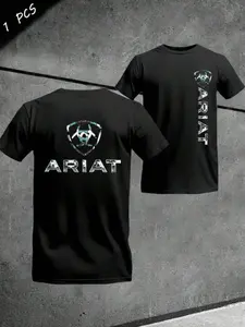 Men's Ariat Print Graphic T-Shirt, Casual Long Sleeve Top, Comfortable Fit for Daily Wear, Ideal for Home & Leisure Activities