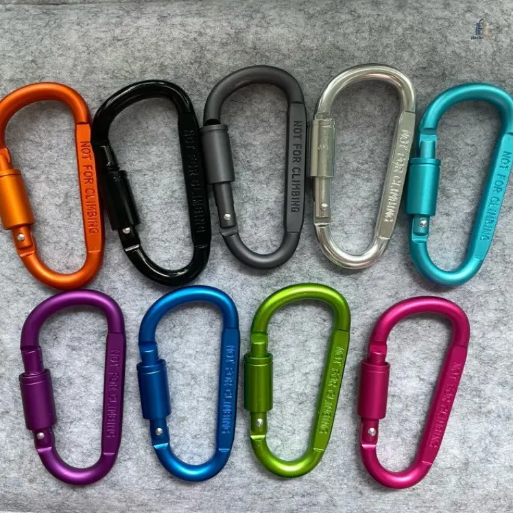 8CM Flat D Lockable Carabiner, Heavy Outdoor Clip Trend, Thick Colored Aluminum Screw Gate Hook, Sturdy Backpack Gear Hanging Buckle, Light Anti-rust For Camping Travel Daily Use Gift