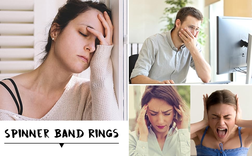 Trendy Anxiety Ring for Women Men Stainless Steel Spinner Rings Anxiety Fidget Band Rings Engagement Wedding Promise Rings Size 7-10 Trendy Anxiety Ring for Women Men Stainless Steel Spinner Rings Anxiety Fidget Band Rings Engagement Wedding Promise Rings Size 7-10