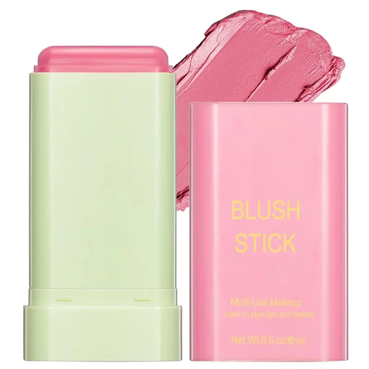 Beauty Solid Moisturizer,Multi-Use Makeup Blush Stick,Waterproof Natural Nude Makeup,Tinted Solid Moisturizer Stick for Eyes Lips Cheek(1#pink)