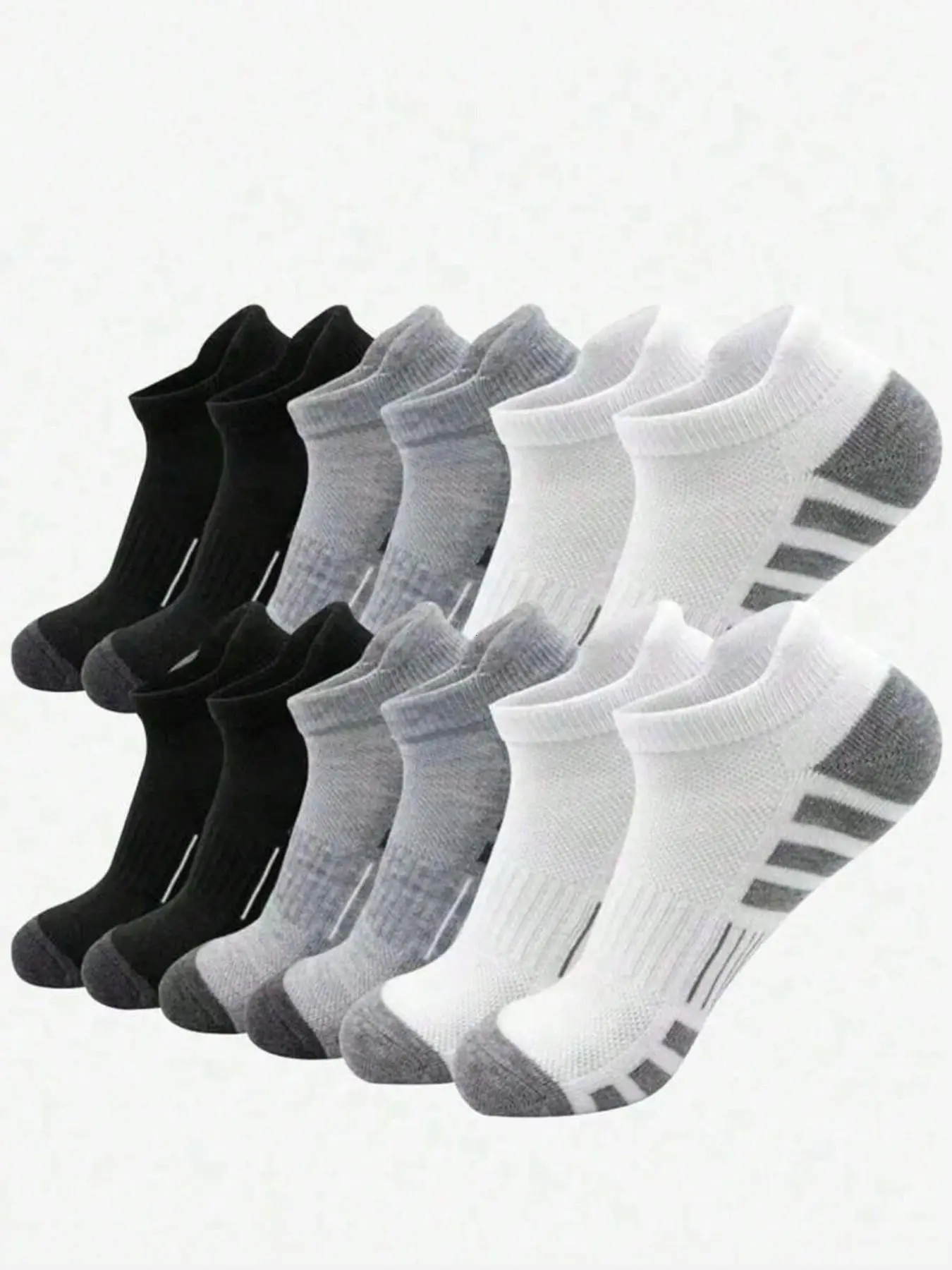 Men's Socks 24 Pairs, Sporty Basketball & Soccer Socks, Invisible, Low Top, Dual Layer Anti-Slip, Comfortable Breathable, All Seasons