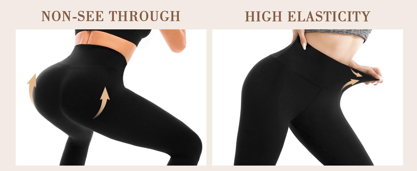 Leafigure High Waisted Leggings for Women- Soft No See-Through Yoga Pants for Gym Workout Running